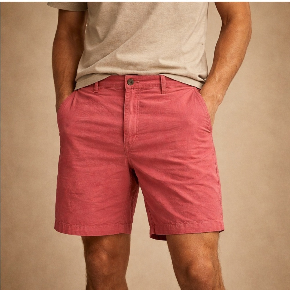 Tommy Hilfiger Men’s Flat Front Shorts – Red / Salmon – Size 36
